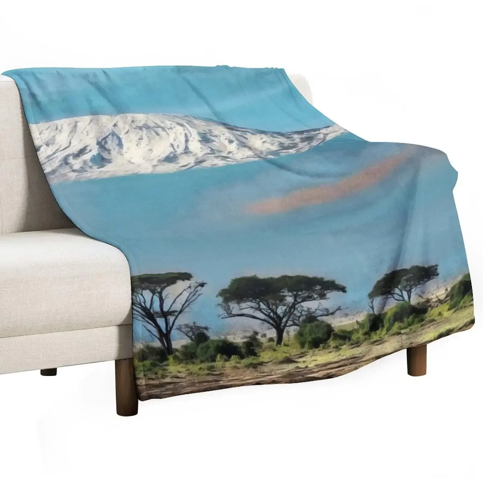 Mount Kilimanjaro Throw Blanket Summer Beddings Travel Bed Fashionable Soft funny gift Baby Blankets