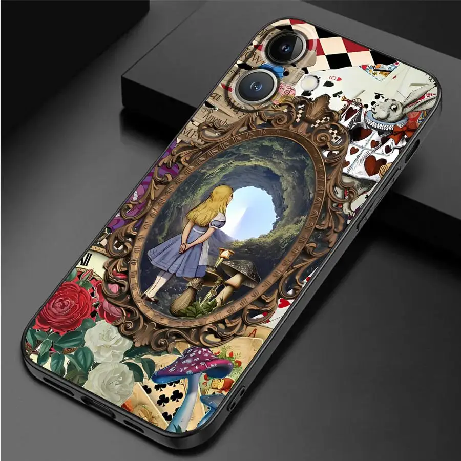 حافظة لهاتف آيفون XR 15 16 14 Plus 13 12 11 17 Pro Max XS Max 17Air 7 8 Disney Cute Alice