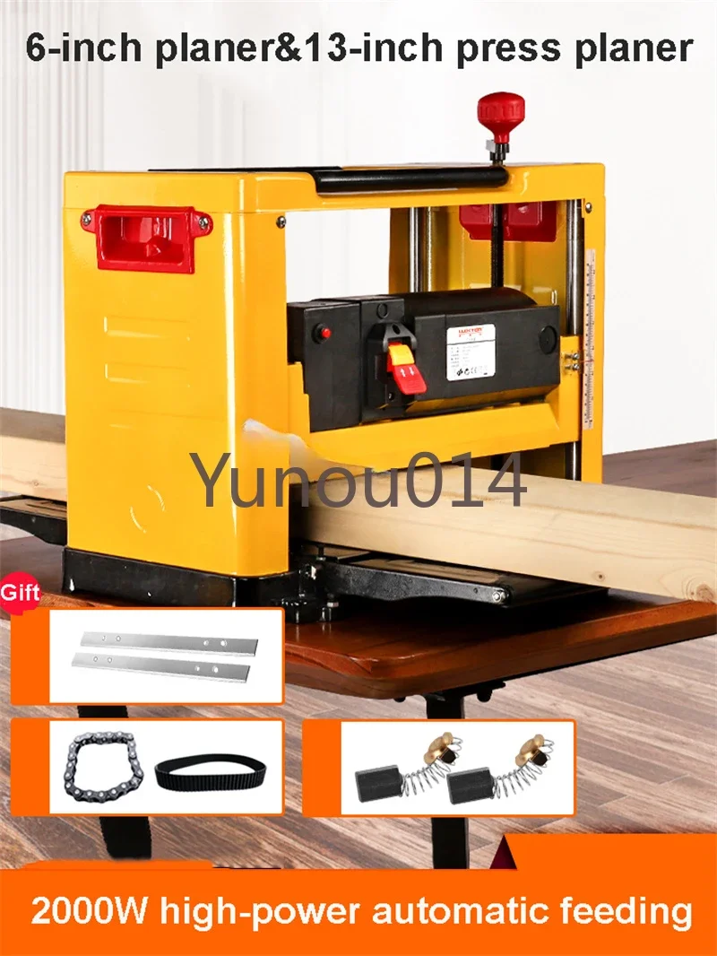 Electric Wood Thickened Planer, Portable Woodworking Planing Machine, Table Top Planer, 13 