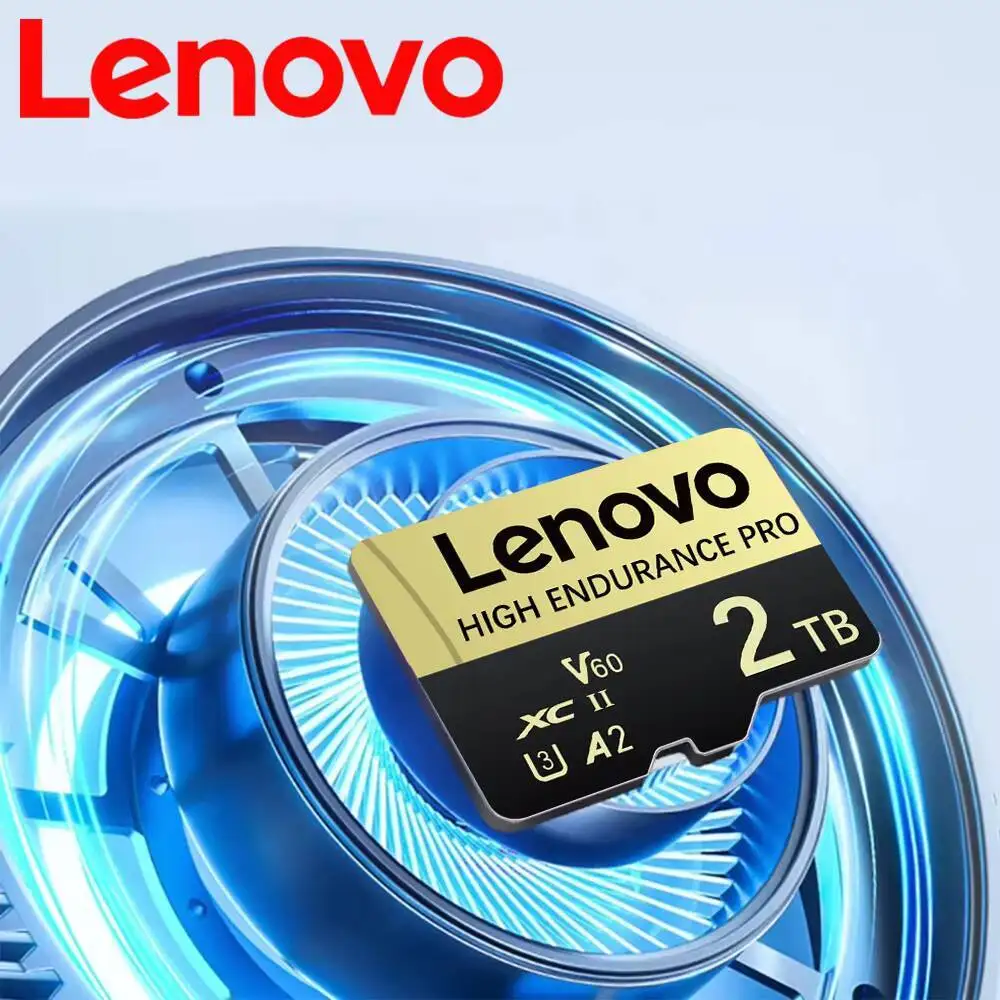 بطاقة MicroSD لينوفو 2 تيرابايت 1 تيرابايت 128 جيجابايت مع محول مقاوم للصدمات ومقاوم للمغناطيس لكاميرا داشكام/كاميرا الأمن - تسجيل حلقي جاهز