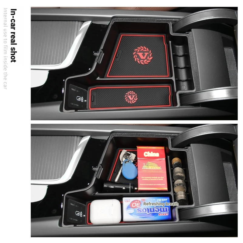 Suitable for Volvo 18-22 XC60 armrest box storage box S60/S90/V90 interior modification storage box