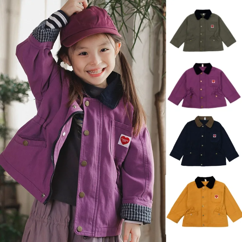 

Children's Jacket 2025 Fall/Winter New Arrival Cartoon Fashion Collared Girls' Jacket Pure Cotton Thickened Warm Windproof Top