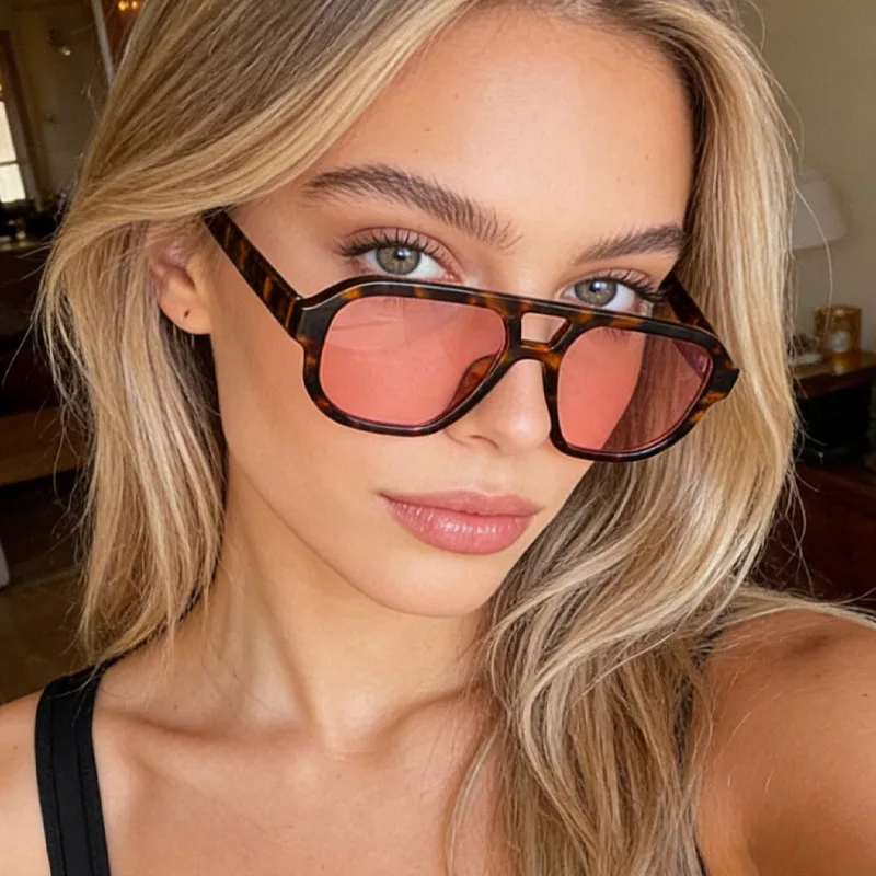 1/3pcs Vintage Oversized Sunglasses Women Brand Big Frame Sun Glasses Female Black Yellow Style Square Eyewear Oculos De Sol