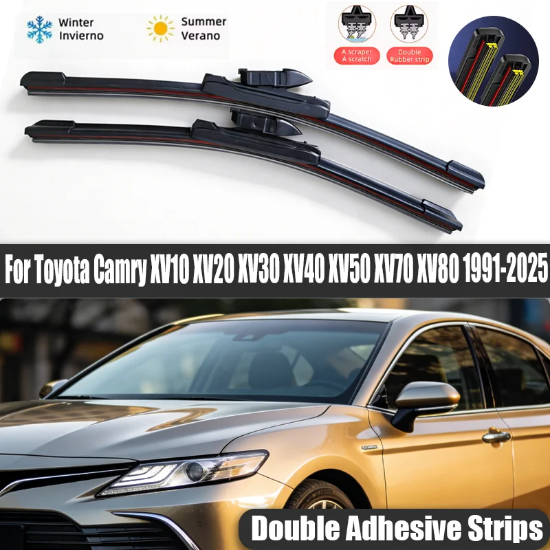 

For Toyota Camry XV10 XV20 XV30 XV40 XV50 XV70 XV80 1991-2025 Car Wiper Blade Front Wipers Windscreen Auto Wiper Blades
