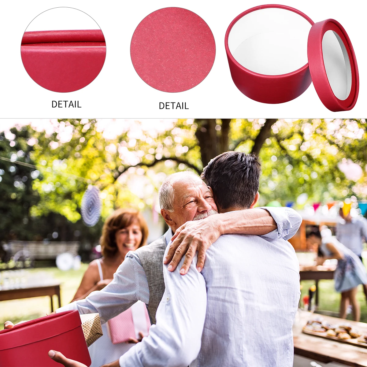 

Round Window Gift Boxes Durable Christmas Party Decorations C y Storage Box Portable Sugar Case Transparent Lid Packaging