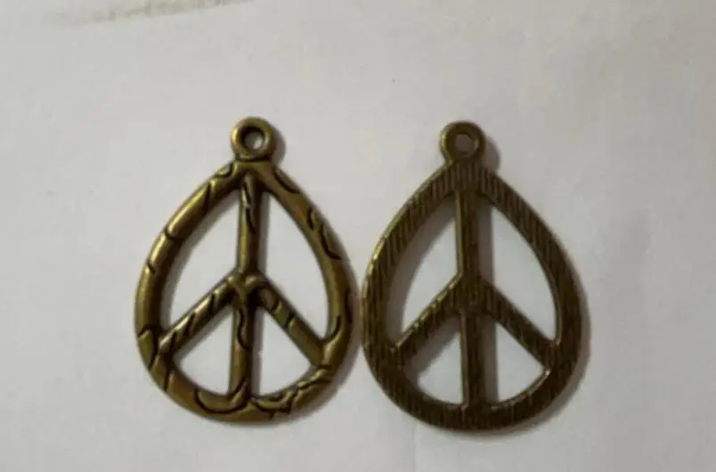 8pcs 25*36mm bronze Alloy Charm tear shape peace charms