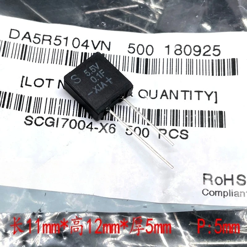 for DA5R5104 5.5V 0.1F Square Super Farad Capacitor 104   100pcs