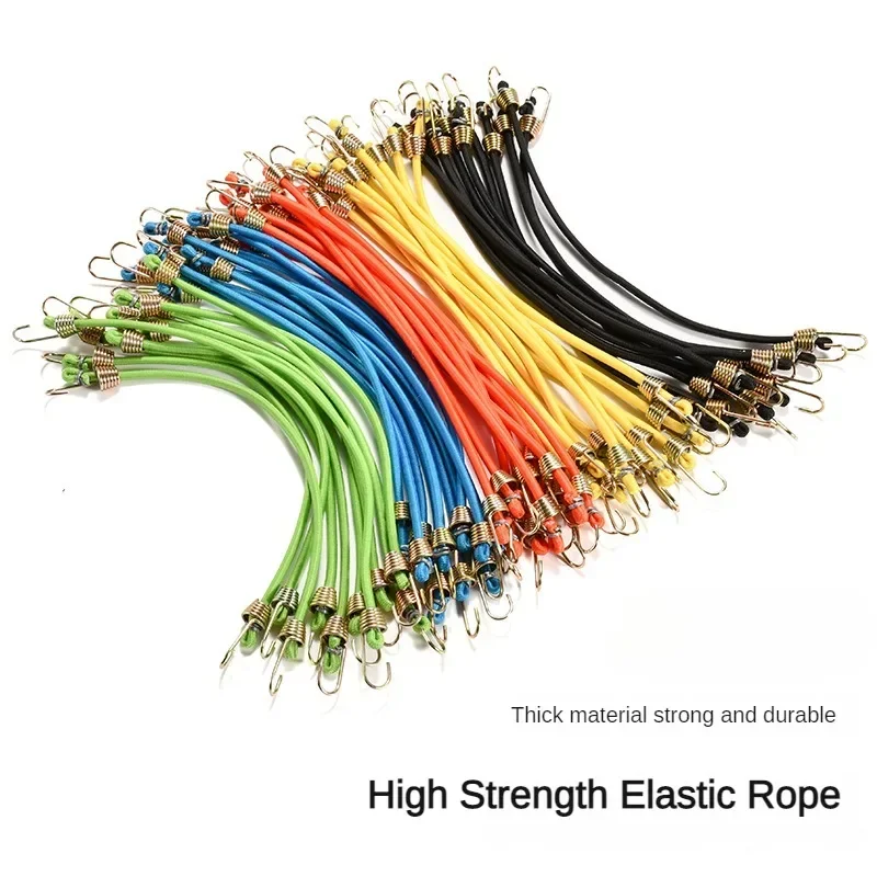 Elastic Bungee Cord Heavy Duty Luggage Straps Rope Hooks 25-30cm Stretch Tie Tent Outdoor Accessories