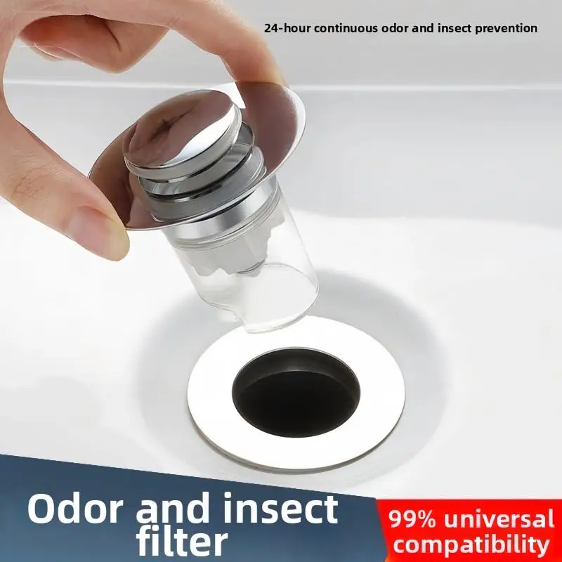 Press Pop-up Basin Drain Stopper Universal Anti-odor Replacement Core Anti-leak Water Stopper For Bathroom Sink Washbasin Access