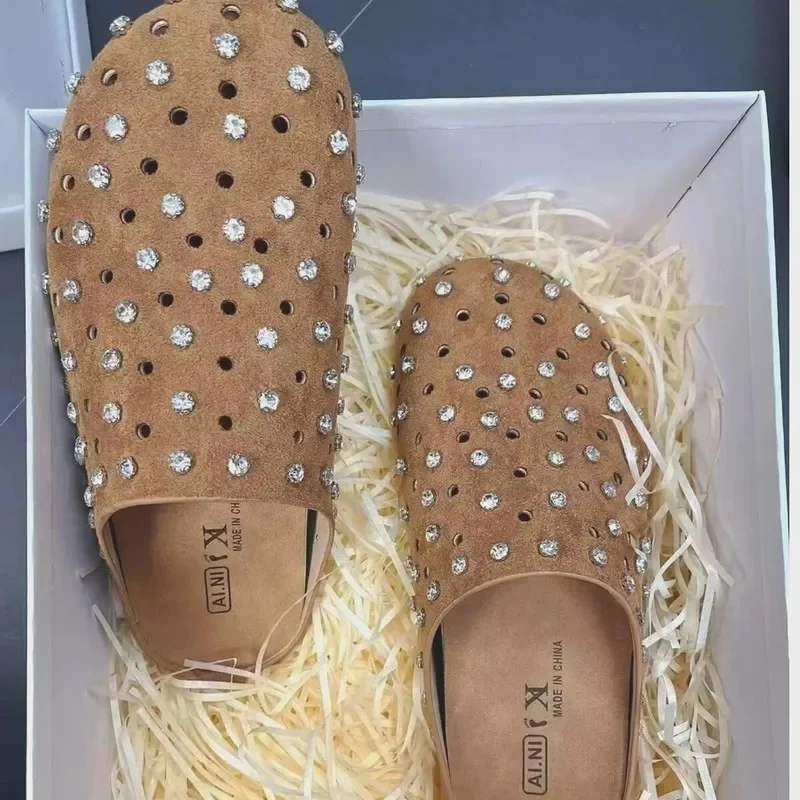 Women's Crystal Holographic Platform Slide Sandals, Thick Sole Non-Slip Summer Beach Slippers, Casual Outdoor Slip-On Shoes