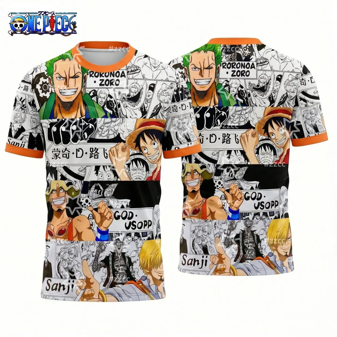 

Футболка с графическим принтом One Piece 2026, японская аниме-футбольная майка, быстросохнущая спортивная футболка для мужчин, детская одежда, женские топы