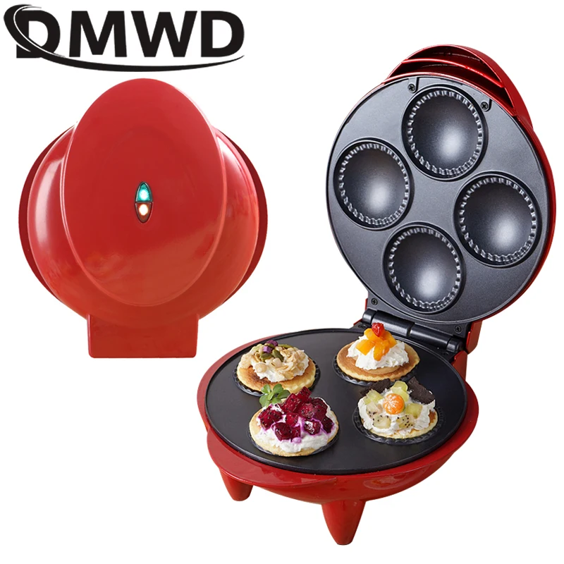 DMWD Multifunctional Cake Maker Electric Egg Tarts Baking Machine Mini Cup Cake Maker Waffle Muffin Toaster Electric Baking Pan