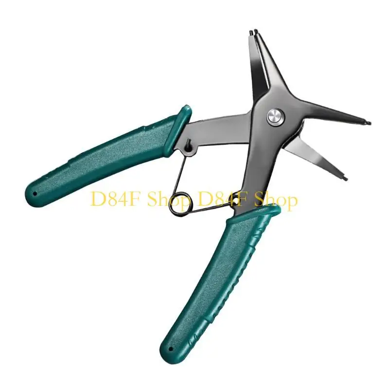 D84F Circlip Pliers 2 in 1 High Carbon Steel Hand Tool with Wide Opening for Snap Rings Removal Maintenance Repair Use