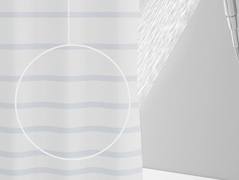 Shower Curtains White Stripe Simple Modern Style Curtain for Bathroom Water Resistant PEVA Fabric with Hooks 200cm Farmhouse
