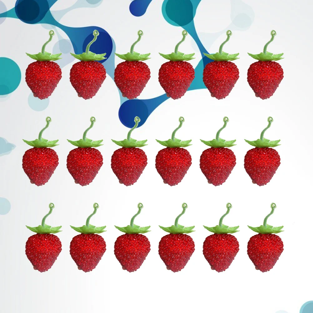 

50Pcs Alloy Pendant Accessories Strawberry Fruit Design DIY Headdress Necklace Bracelet Keychain Craft Supplies