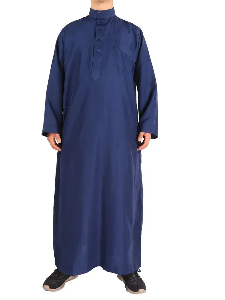 Eid Muslim Jubba Thobe Men Ramadan Embroidery Long Robe Kaftan Kimono Saudi Musulman Abaya Dubai Arab Turkey Islamic Clothing