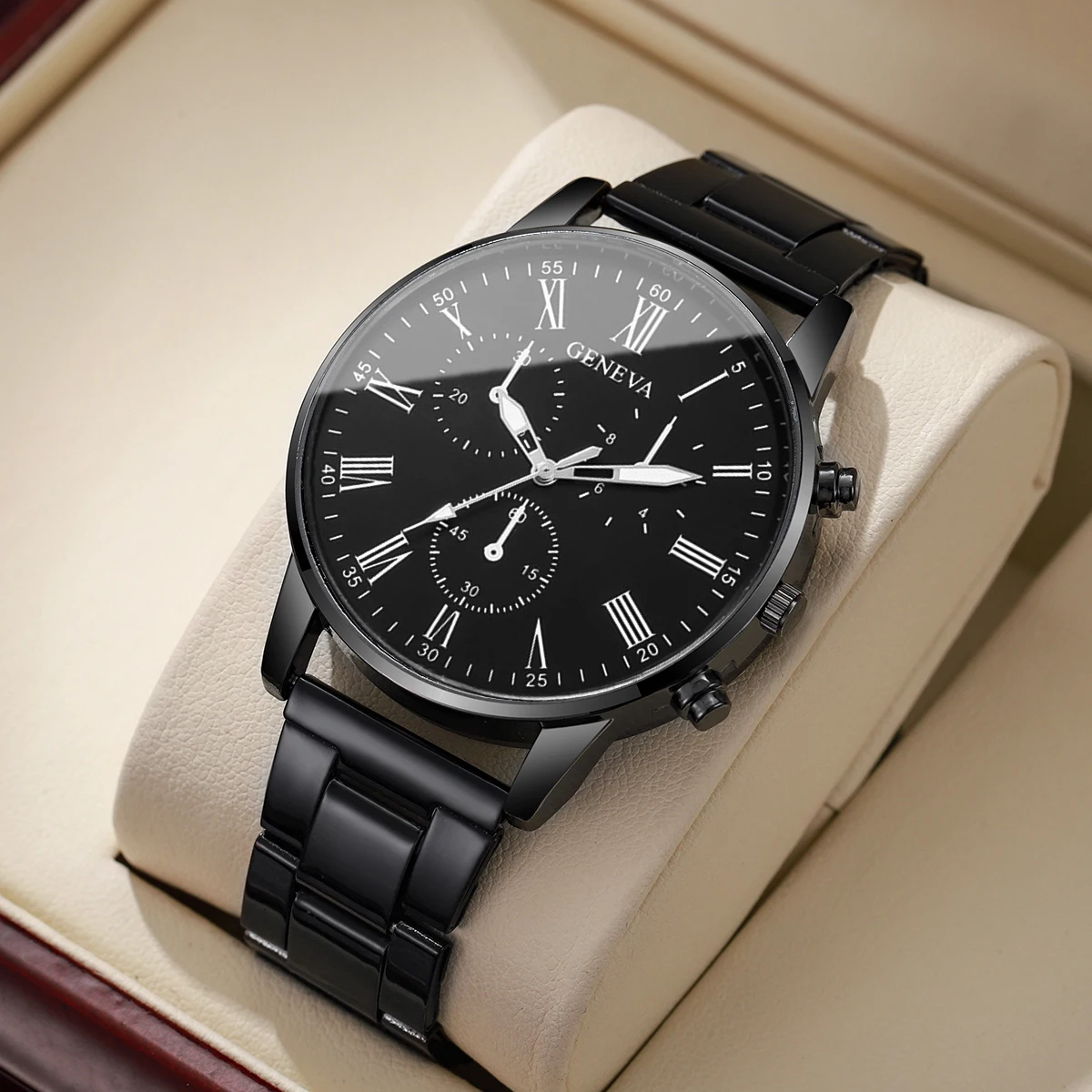 أزياء رجال الأعمال الساعات الفاخرة كوارتز ساعة معصم للرجل ساعة سوداء Relogio Masculino Reloj Hombre (بدون صندوق)