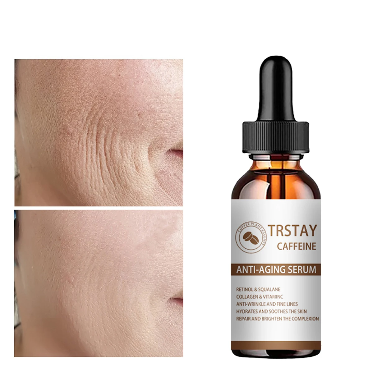 

Caffeine Facial Serum Skin looks younger and healthier Brightness, hydration, and soothing Dark spot corrector