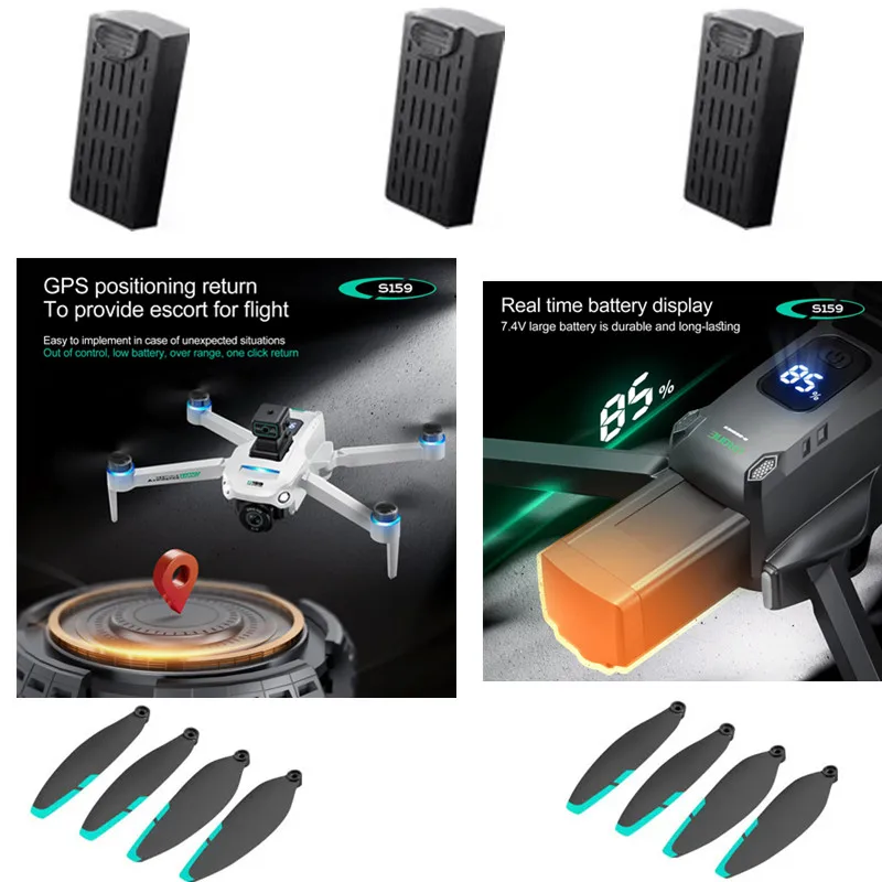 S159 GPS RC Drone Original Battery 7.4V 2200MAH Spare Parts Battery/Propeller For S159 GPS RC Drone Battery Blades accessory