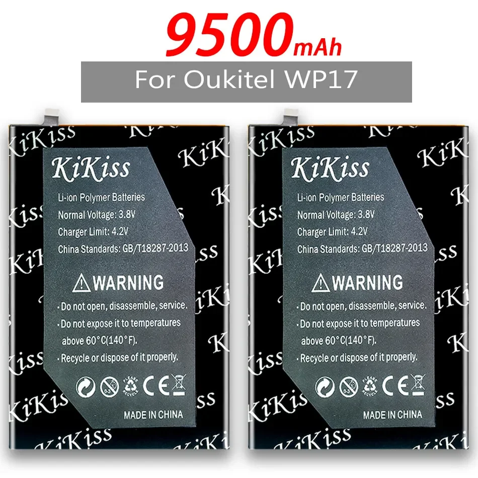 KiKiss For Oukitel WP17 Battery High Capacity WP17(KC-N8300A) 9500mah Battery Backup Replacement Powerful Battery With Tools