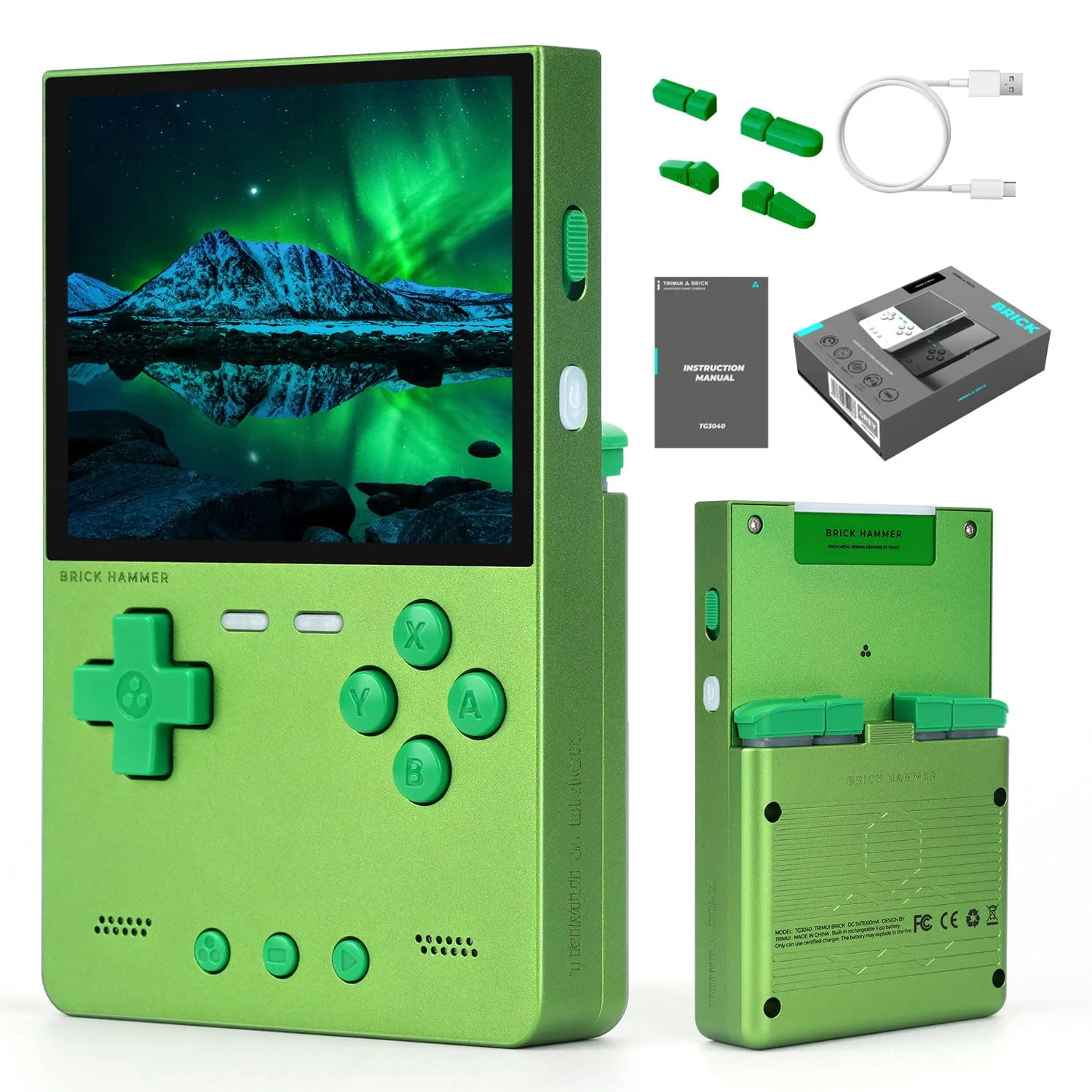 TRIMUI الطوب المطرقة الرجعية وحدة تحكم بجهاز لعب محمول 3.2 ''IPS شاشة التصنيع باستخدام الحاسب الآلي المعادن الخارجي مفتاح LED الإضاءة #1