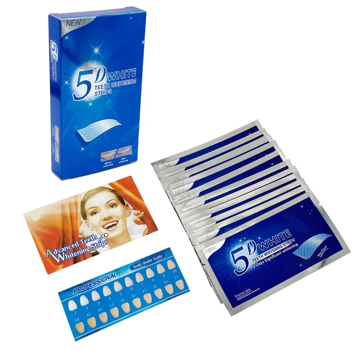 5d Gel Tooth Whitening Kit White Teeth Strips Oral Care Kit False Teeth Strip Dental Veneers Whitening Gel Dropshipping