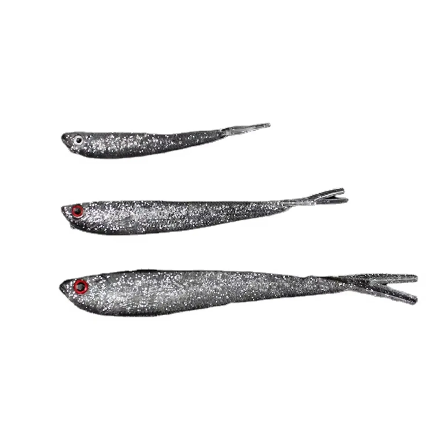 

Soft Fork Tail Minnow Lure 10cm 3.7g 3D Eyes Lifelike Silicone Swimbait for Bass Pike Saltwater Freshwater Fishing Tackle Bait
