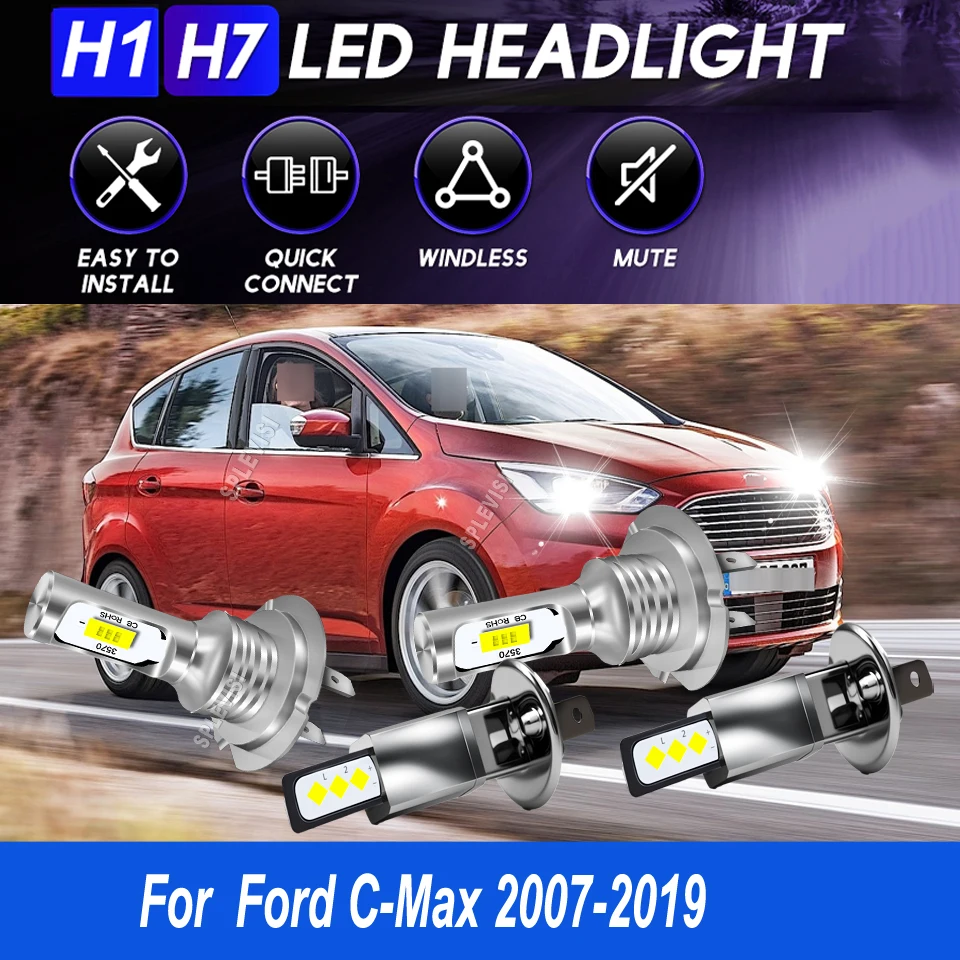 

H1 H7 Main Dipped Beam Headlights CSP Car Conversion Kit Halogen Replacement For Ford C-Max 2007 2008 2009 2010 2011 2012-2019