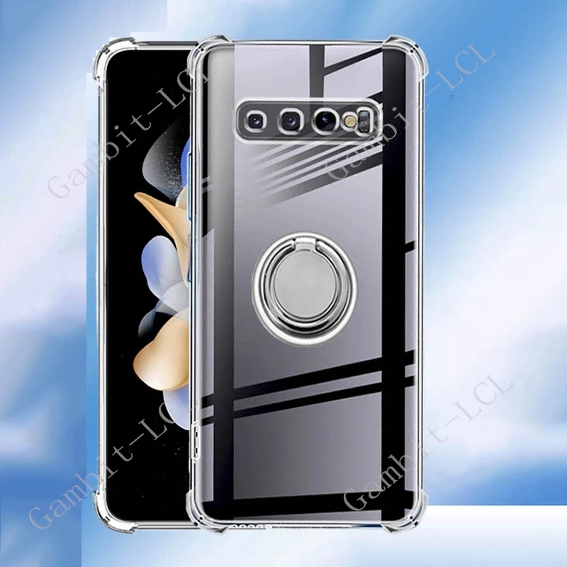لسامسونج غالاكسي S10 + S10 5G S10e ملاحظة 20 10 9 8 10 + S9 S9 + عودة حلقة حامل قوس جراب هاتف الهاتف الذكي بولي TPU غطاء ناعم