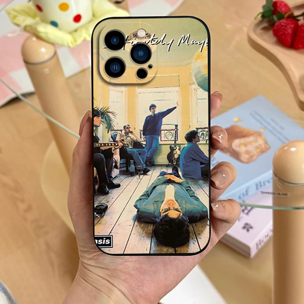 Rock Band Music For iPhone 11 12 13 14 15 16 Pro Max Plus O-Oasis Hot Definitely Maybe Black Soft Case Shell