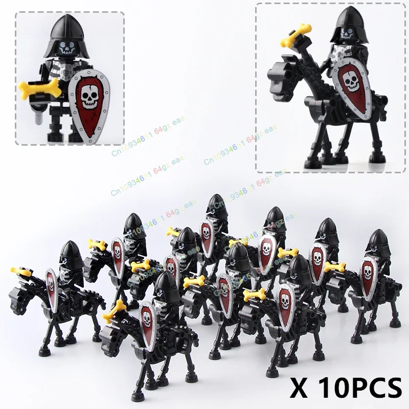 Soldat squelette médiéval, chevalier de l'armée militaire, blocs de construction, accessoires, jouets figurines d'action pour enfants, cadeaux AX9815 AX9816