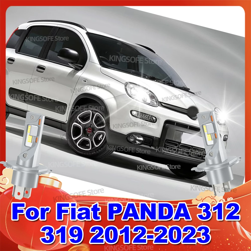 LED Headlights 180W Canbus Auto Lamps CSP Chip Bulbs Plug And Play For Fiat PANDA 312 319 2012-2023 2013 2014 2015 2016 2017 18
