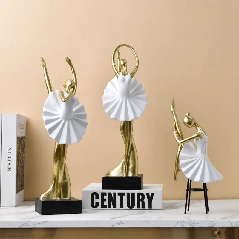 

Nordic Style Ballet Girl Statue Modern Home Decor Resin Ballet Dancer Figurines For Office Wine Cabinet Desktop Decoration Gift