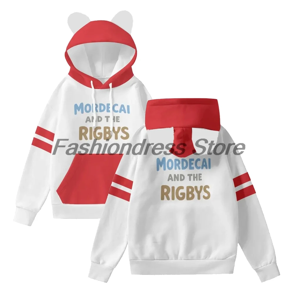

Mordecai and the Rigbys Matchless Hoodie Unisex Cat Ears Hooded Sweatshirt Long Sleeve Streetwear Women Men Funny Clothes