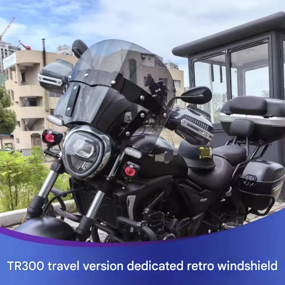 Suitable for Haojue TR300 Touring Edition Indian Style Windshield Accessories, Retrofit Windshield for TR300 Touring Edition