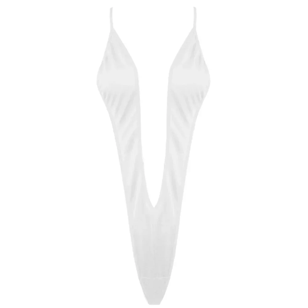 Women Bright Solid Color 1piece Bikini Thong G-string Monokini-Female Sexy Swimsuit Underwear Bodysuit Beach Swimwear