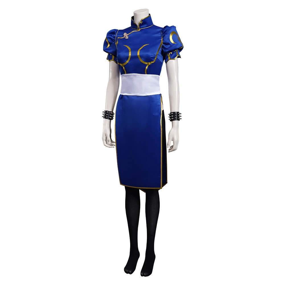 Spiel sf chun li cosplay fantasia cheong sam Kostüm Kleid Outfits für erwachsene Frauen Mädchen Fantasie Halloween Karneval Rollenspiel Anzug