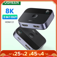 UGREEN 8K HDMI Splitter 4K 144Hz 2 In 1 Out for TV Xiaomi Xbox Series PS5 HDMI Cable Monitor Projector HDMI 2.1 Switch Switcher