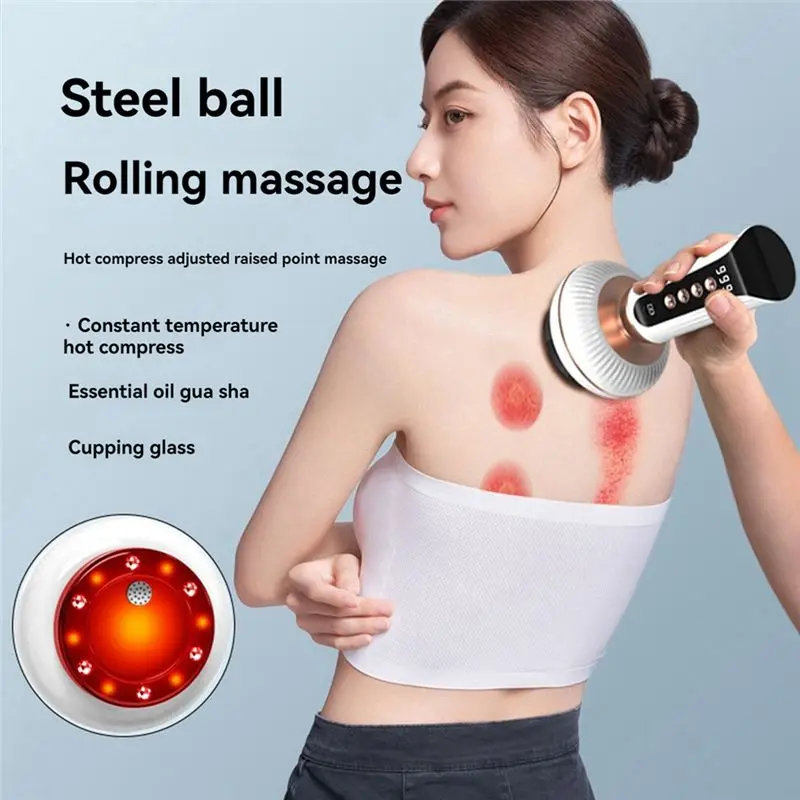 AB68 Intelligent Negative Pressure Cupping Massage Instrument Electric Guasha Scraping Apparatus Heating Body Massage
