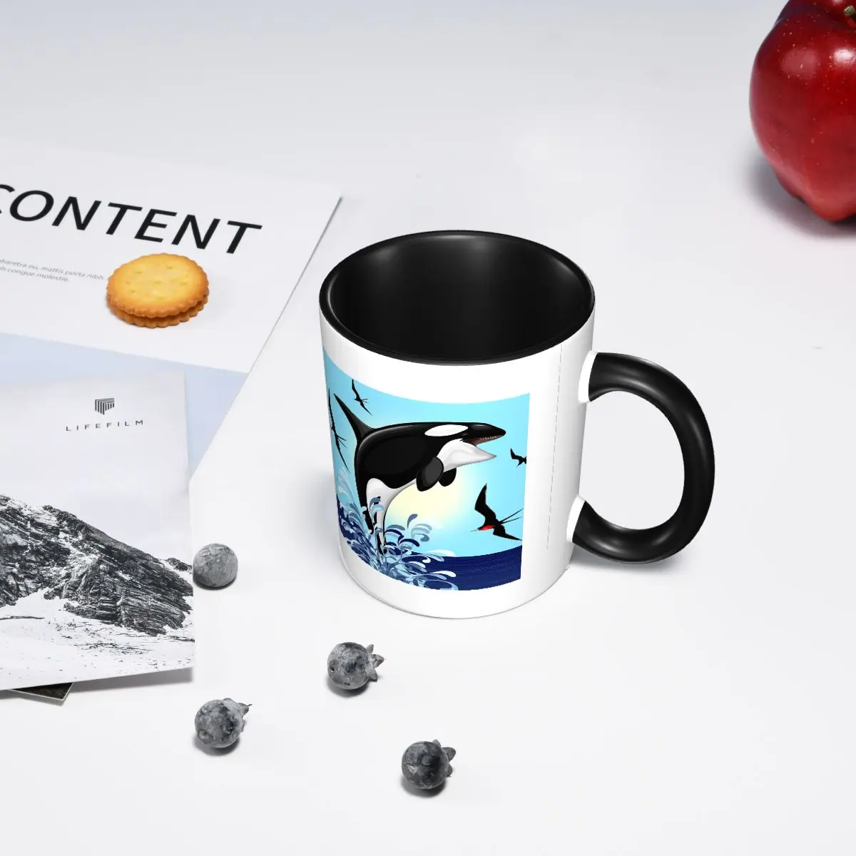 Orca Killer Whale Jumping Out The Ocean Mug Funny Ceramic Coffee Cups Tea Mugs Milk Cup Drinkware Gift for Woman Man