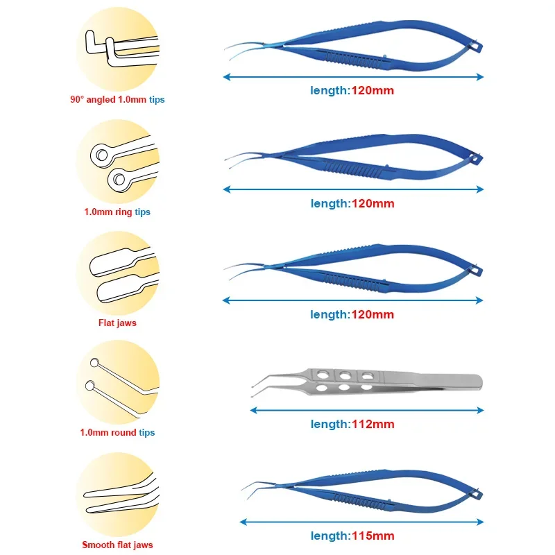 Титановые/нержавеющие щипцы для линз 1,0 мм, щипцы для успокаивающих глаз, офтальмологический инструмент для глаз, автоклавируемый