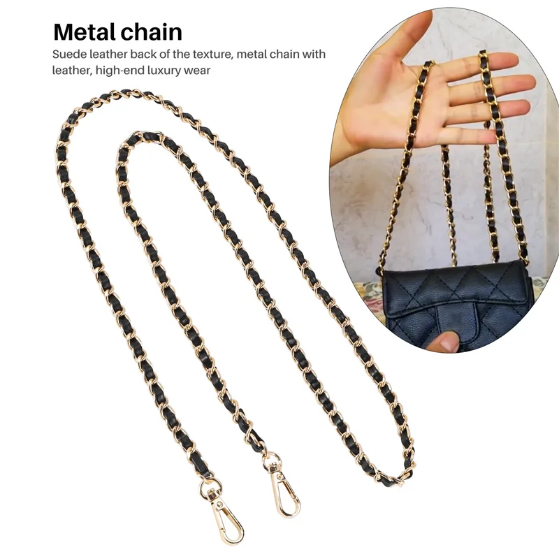 ABQR Borsa a catena - Borsa a tracolla Borsa a tracolla Accessori di ricambio Oro chiaro + nero120 cm