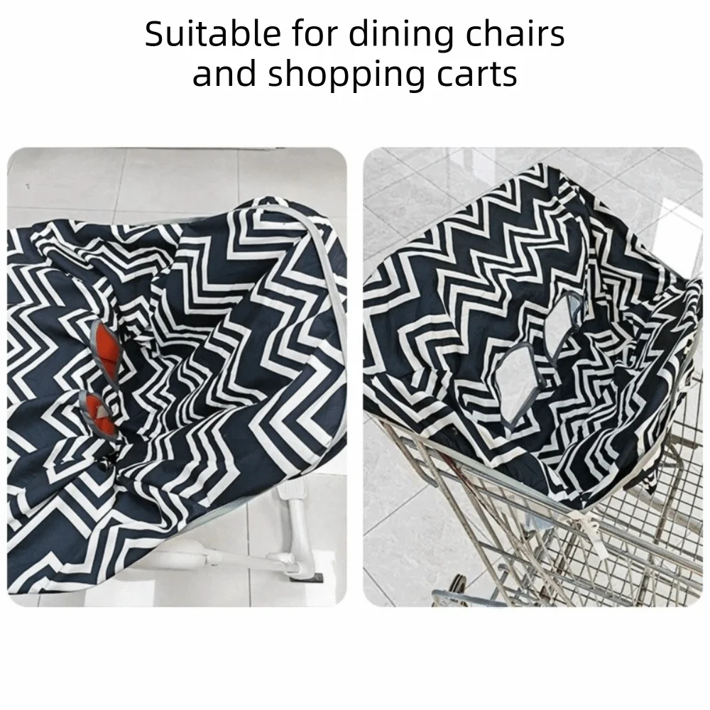 Polyester Baby Shopping Cart Seat Cover Cartoon Printed Lightweight Dining Chair Cover Waterproof Portable Seat Cover Baby