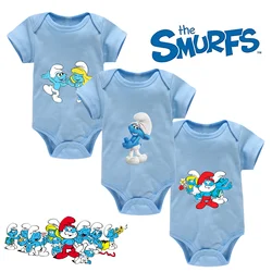 Smurfs vestiti del bambino tuta infantile neonato Babysuit manica corta neonati pagliaccetti ragazze carine ragazzi abbigliamento per regalo di compleanno per bambini