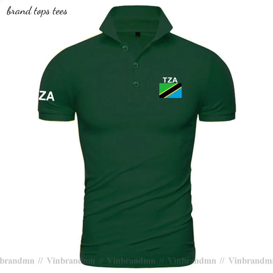 Tanzania Tanzanian polo shirts men short sleeve white brands printed for country 2021 cotton nation team flag new TZA Swahili