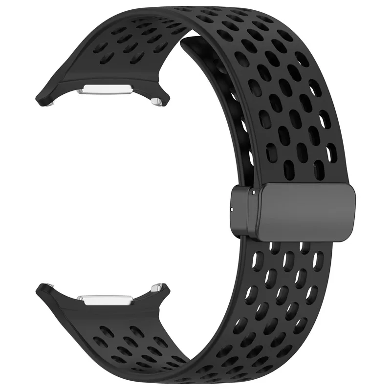 Silicone Watchband Strap For Samsung Galaxy Watch Ultra 47mm Sport Wrist Magnetic D Buckle Replacement Band Bracelet