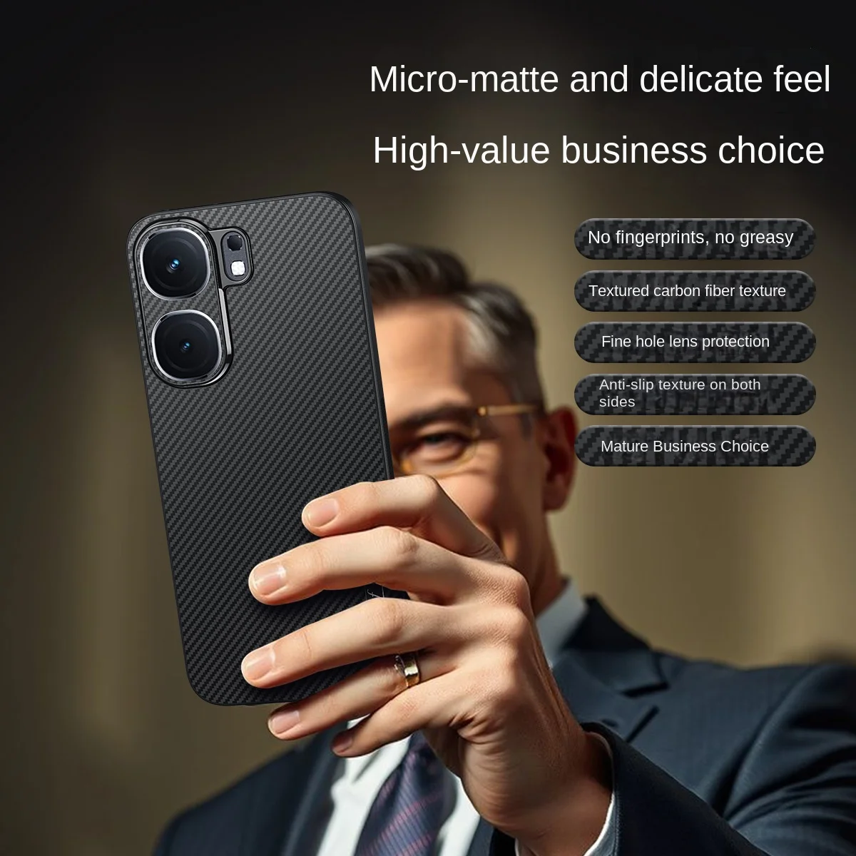 Coque de téléphone de Style professionnel en Fiber de carbone, étui arrière antichoc pour Vivo iQOO Neo9 Pro Neo9s Pro Neo8 Pro