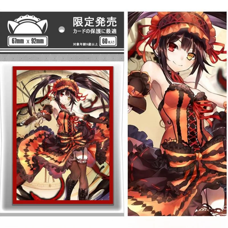 

60Pcs/Set ACG Cards Sleeve DATE A LIVE Tokisaki Kurumi Anime Game Normal Version Colorful DIY Toys Gifts Cards Protective Cover