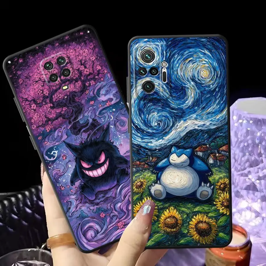 Gengar Pokemon Coole Hülle für Xiaomi Redmi Note 11s 12s 12 Pro 10S 9S 11 14 13 Pro Plus 9 7 8 10 Funda Handyhülle
