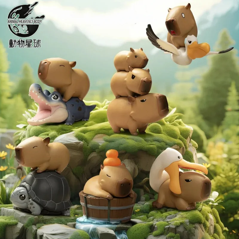 

Hot Animal Planet Capibala Blind Box Water Guinea Pig Handmade Cute Doll Male and Female Desktop Ornament Birthday Gift